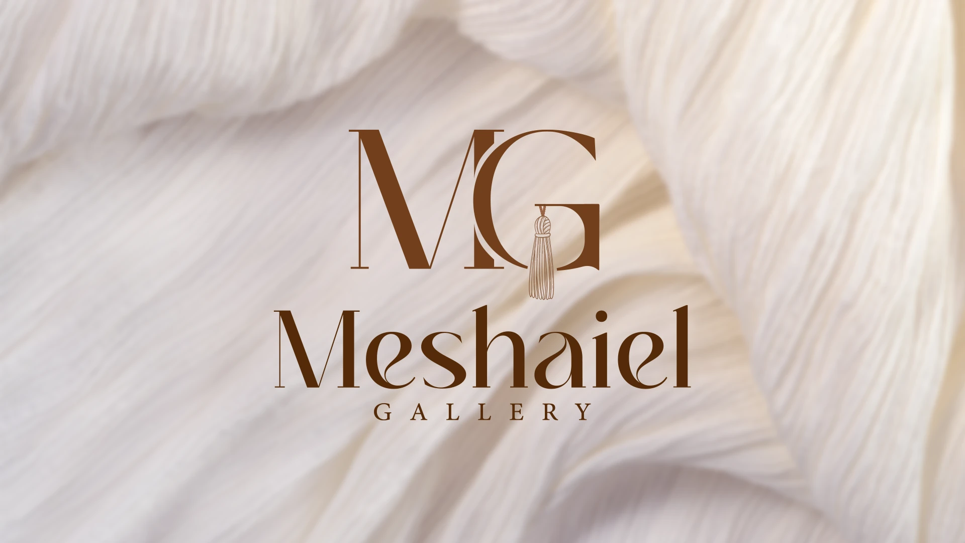 Meshaiel Gallery logo and monogram on fabric