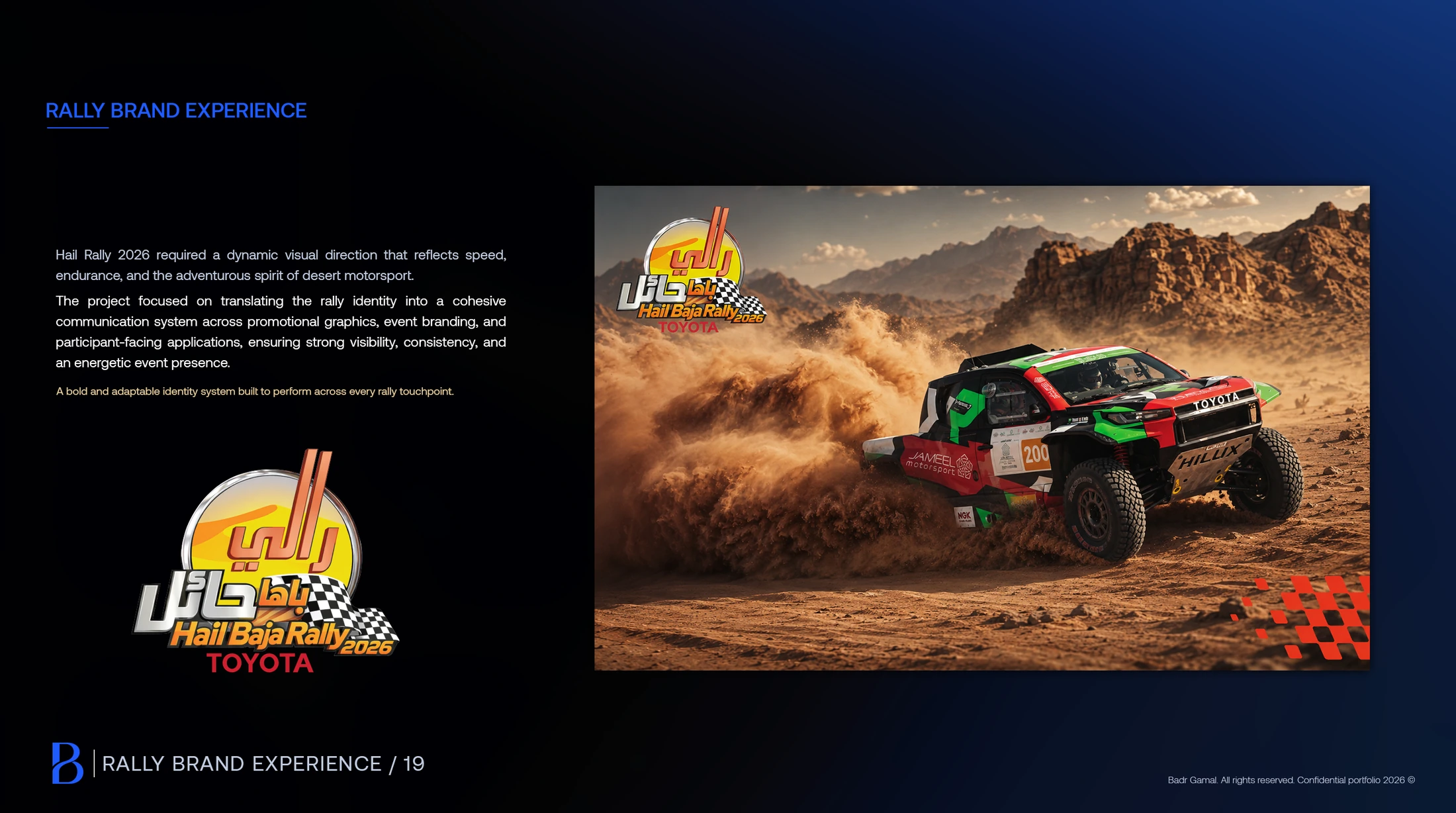 Hail Baja Rally — Event identity & environmental graphics